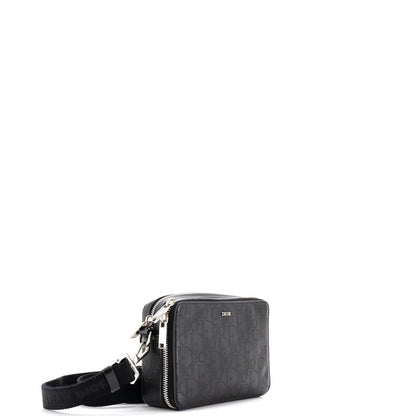Christian Dior Double Zip Crossbody Pouch Oblique Galaxy Leather