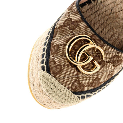 Gucci Women'S Gg Marmont Wedge Espadrilles Diagonal Quilted Gg Canvas