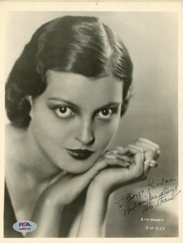 Zita Johann Signed/Inscribed 8X10 B/W Photo Actress 