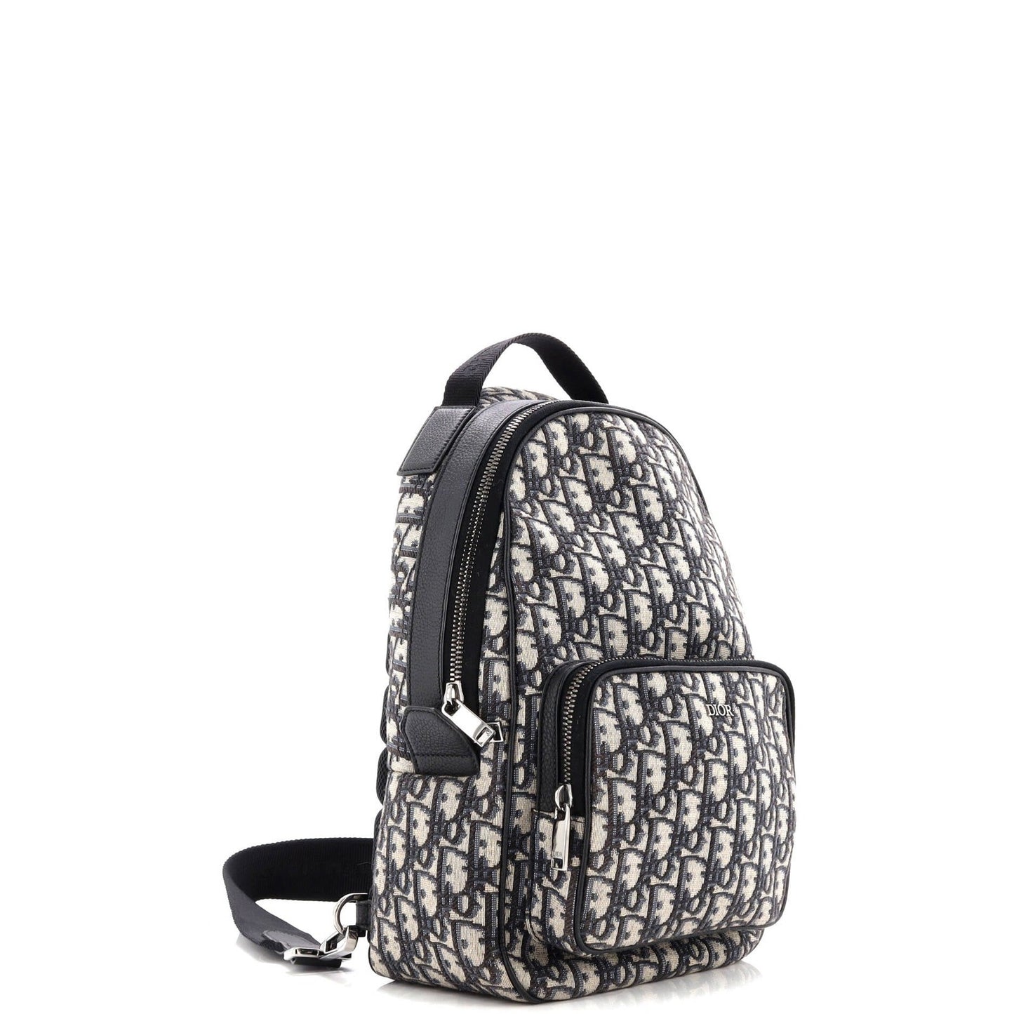 Christian Dior Zip Around Sling Backpack Oblique Canvas