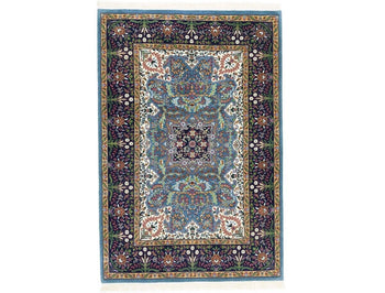 Handmade Kirman Oriental Rug Classic Floral