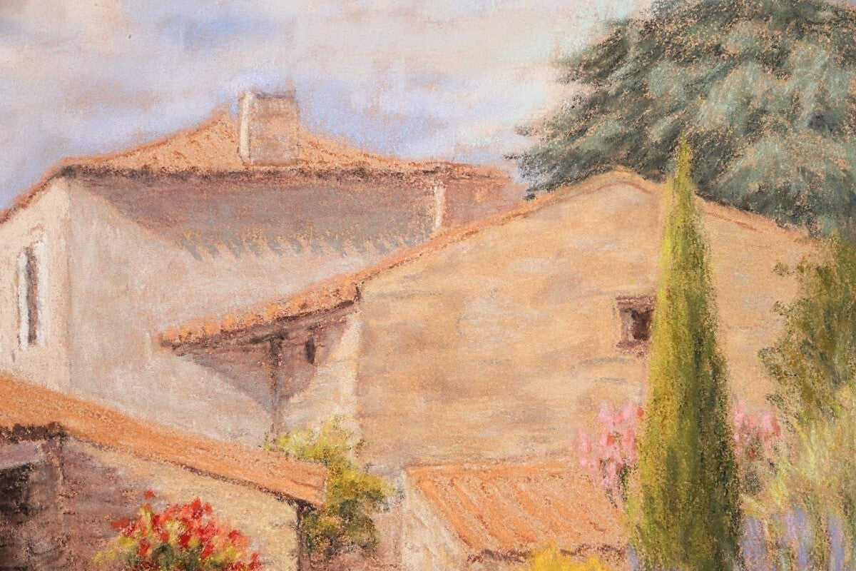 Nicole Clement Jardin ensoleille Original Pastel French Impressionist Garden