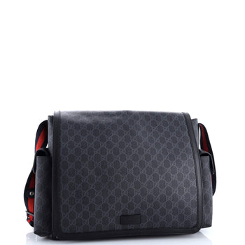 Gucci Web Strap Diaper Bag Gg Coated Canvas Small