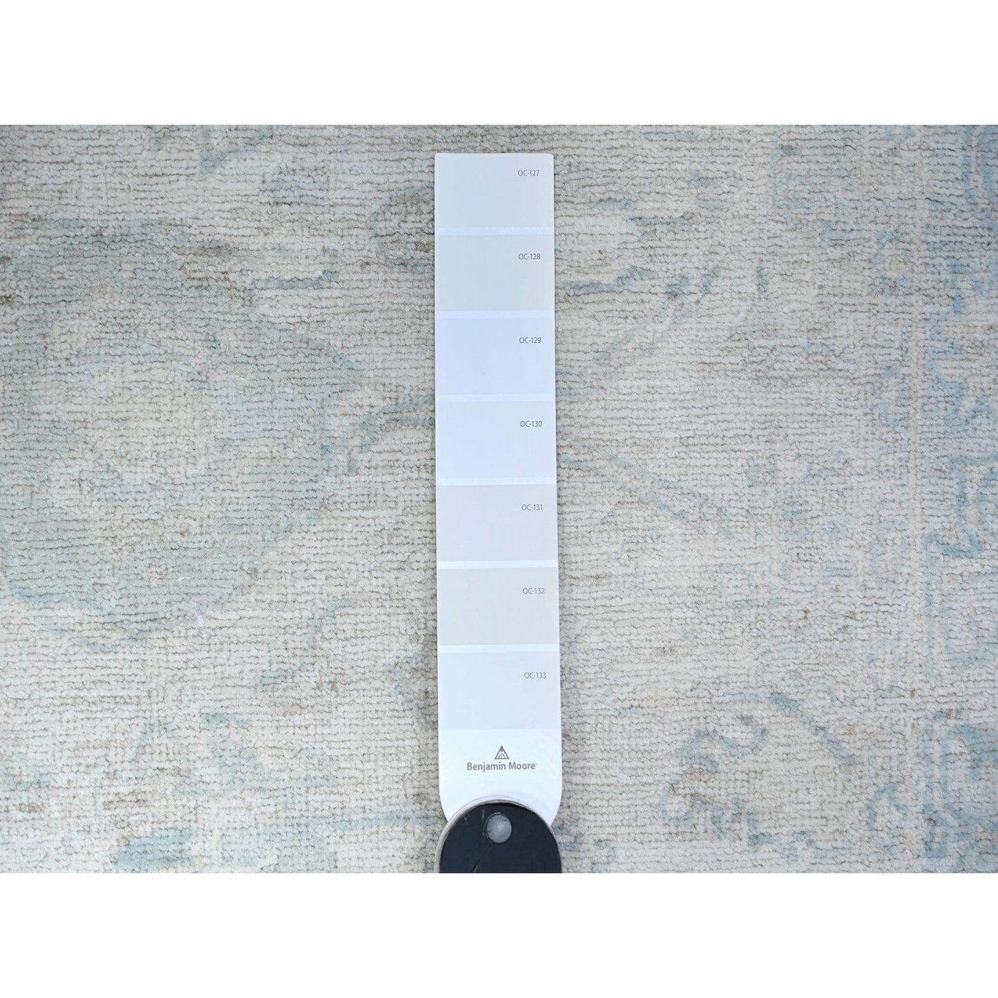 3'X5' Gainsboro Gray Pure Wool White Wash Peshawar Hand Knotted Rug