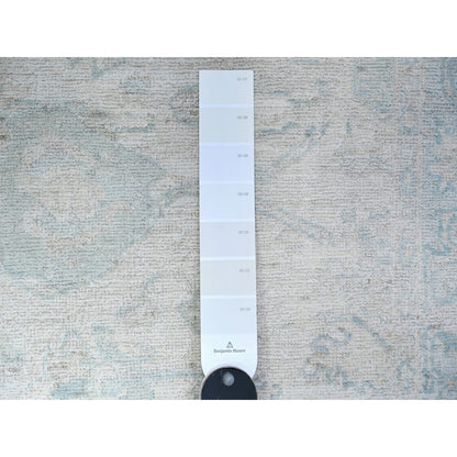 3'X5' Gainsboro Gray Pure Wool White Wash Peshawar Hand Knotted Rug