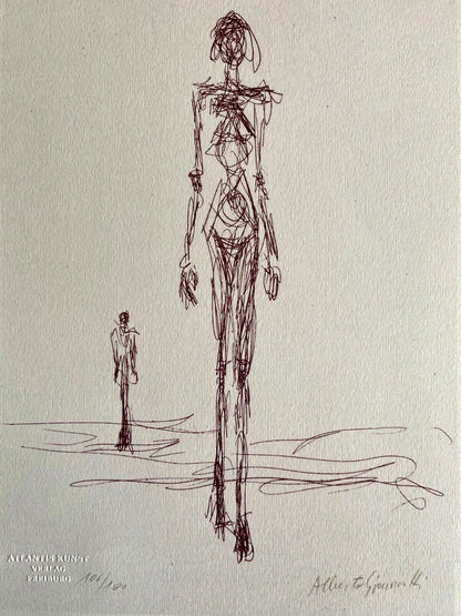 Alberto Giacometti Lithograph ' Woman ' Coa
