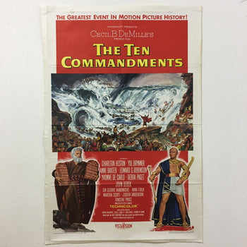 The Ten Commandments 1956 Original U.S 1Sh Movie Poster Heston Brynner