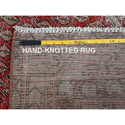 3'10"X6'1" Red Vintage Zoroastian Saroogh Mir Hand Knotted Pure Wool Rug