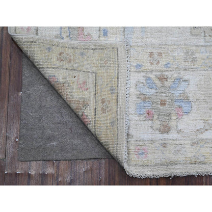 5'9"X8'9" White Afghan Angora Oushak Tribal Floral Design Oriental Rug