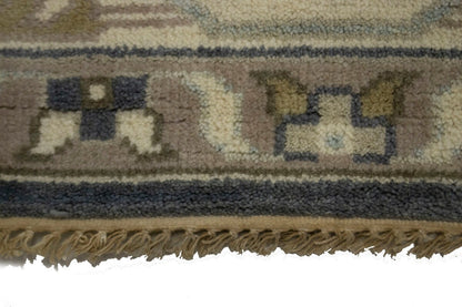 Handmade Oushak Oriental Rug Floral Design Pastel