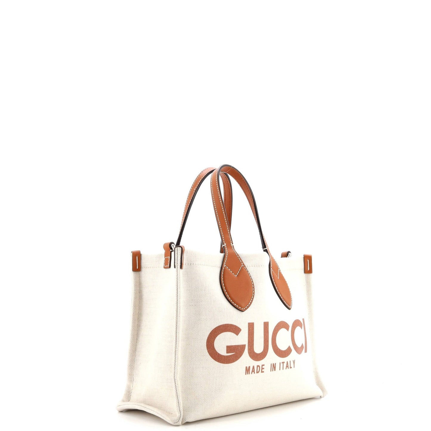 Gucci Logo Shopper Tote Printed Canvas Small