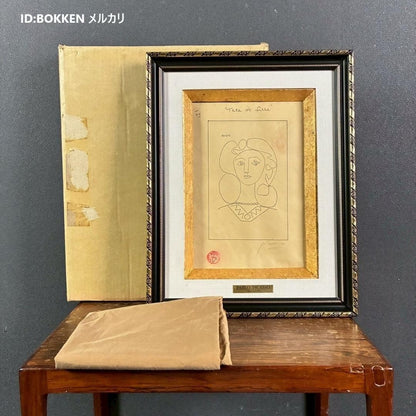 Pablo Picasso La Femme Au Collier Lithograph, Estate Stamp, Framed W/ Box
