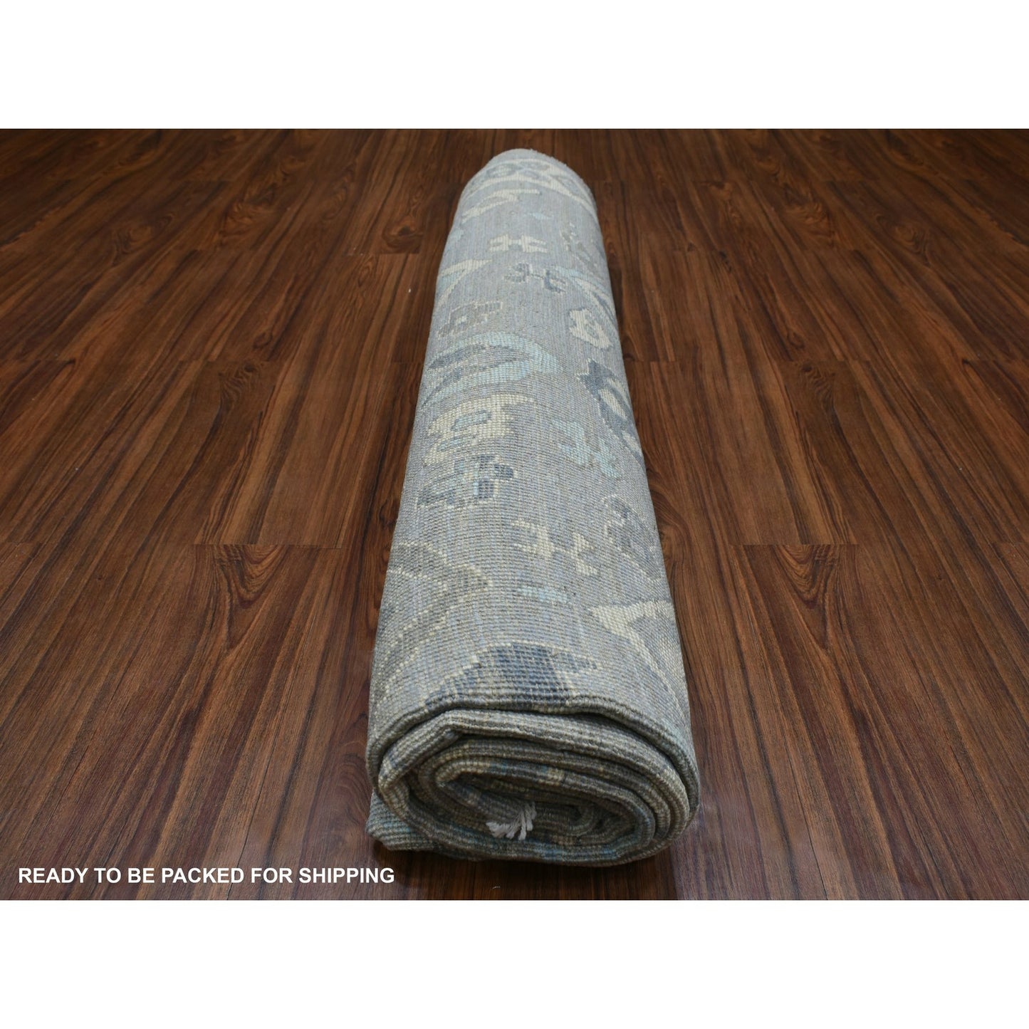 8'X9'10" Wool Hand Knotted Gunmetal Gray Afghan Angora Oushak Rug