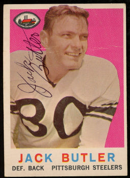 1959 Topps Football Card #22 Signed/Auto Jack