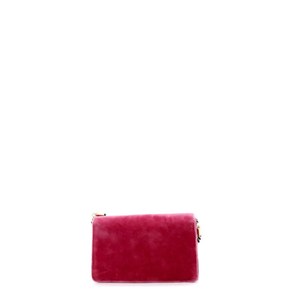 Gucci G Broadway Shoulder Bag Velvet With Crystals Small
