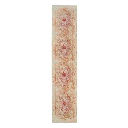 2'6"X11'10" Pink Hand Knotted Farsian Wool And Pure Silk Runner Rug