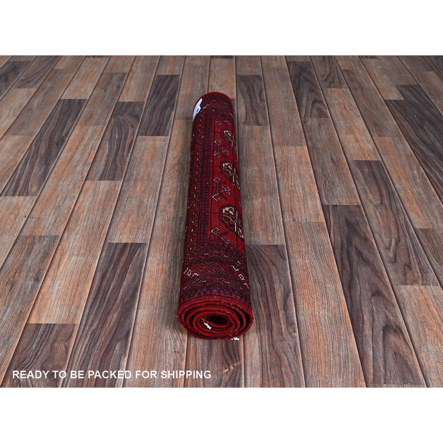 2'9"X4'1" Red Princess Bokara Geometric Design Soft Wool Hand Knotted Rug