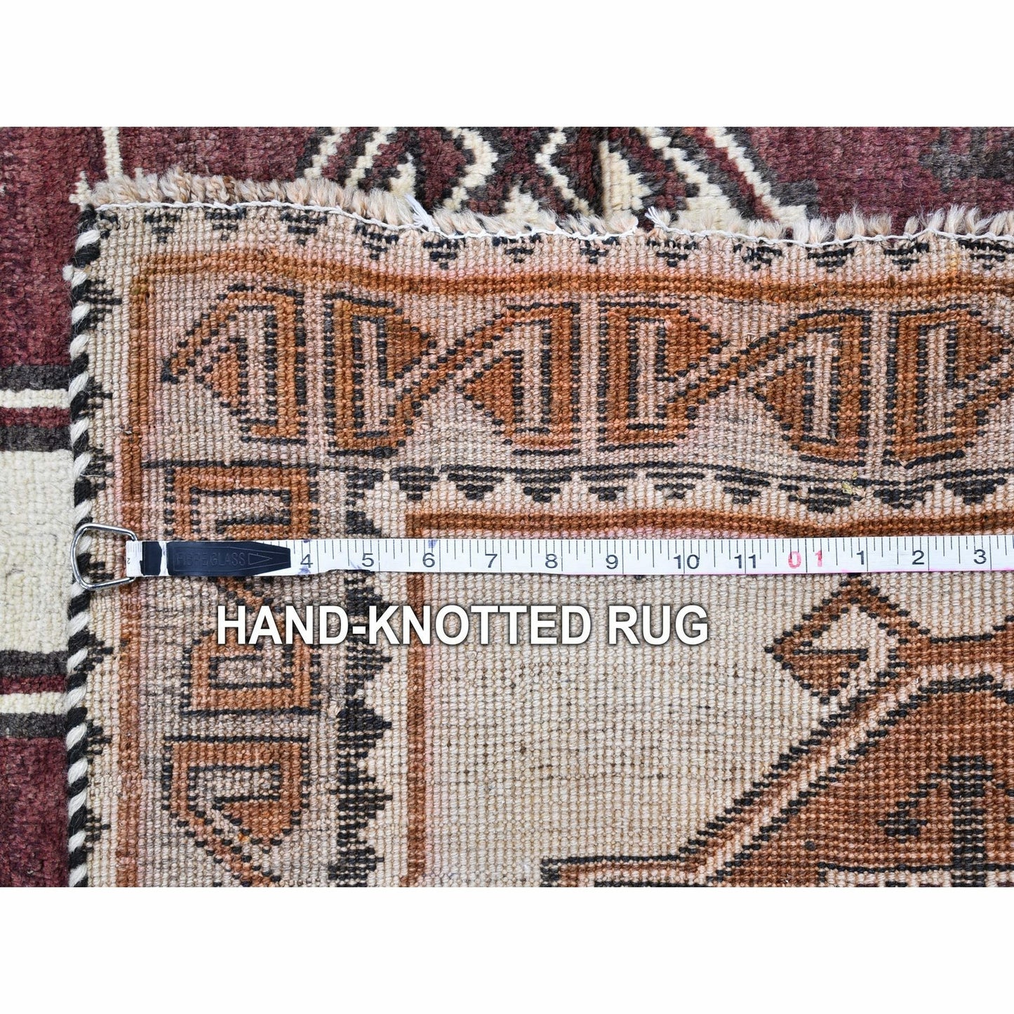 3'7"x6' Old Farsian Gabbeh Signed with Geometric Medallions Hand Made Rug