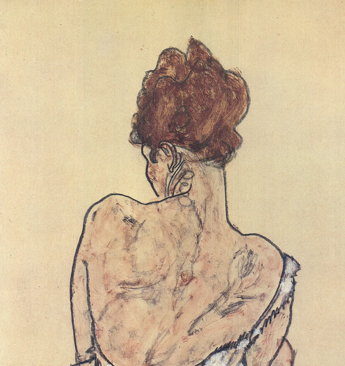 Egon Schiele Woman Seated In Underwear " Offset Lithograph Art