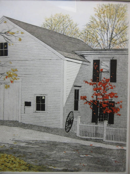 Carol Collette "Culver'S Farm" Original Etching Pencil Signed Numbered Framed