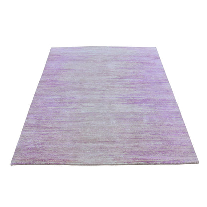 4'1"X6'2" Thick And Plush Organic Wool Ombre Design Hand Knotted Rug