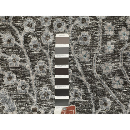 10'X10' Square Cypress Tree Design Silk Withtextured Wool Handknotted Rug
