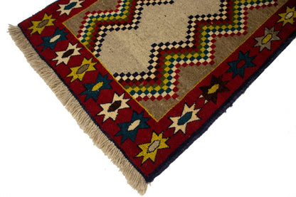 3X6 Ft Hand-Knotted Tribal Vintage Rug