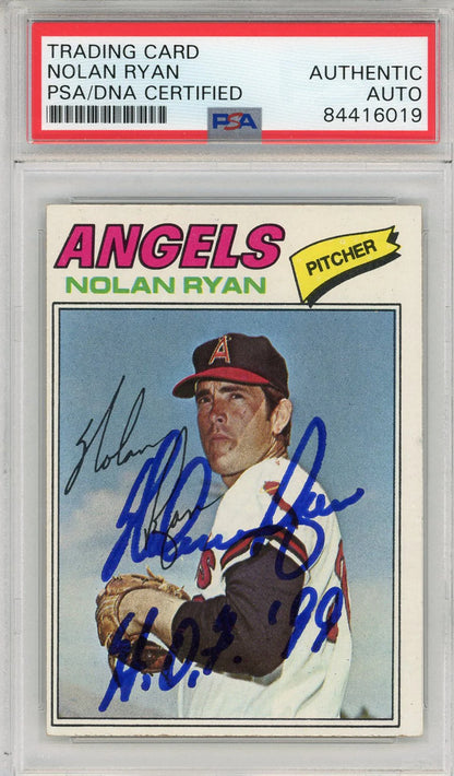 Nolan Ryan "Hof 99" Autographed 1977 Topps Card (Psa)