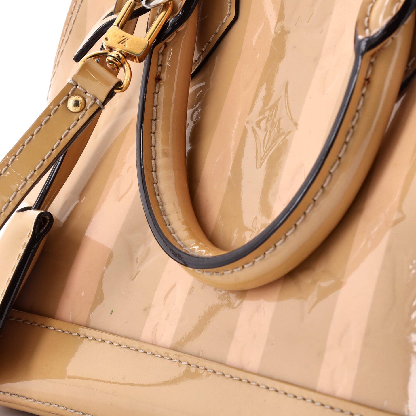 Louis Vuitton Alma Handbag Limited Edition Monogram Vernis Rayures Bb