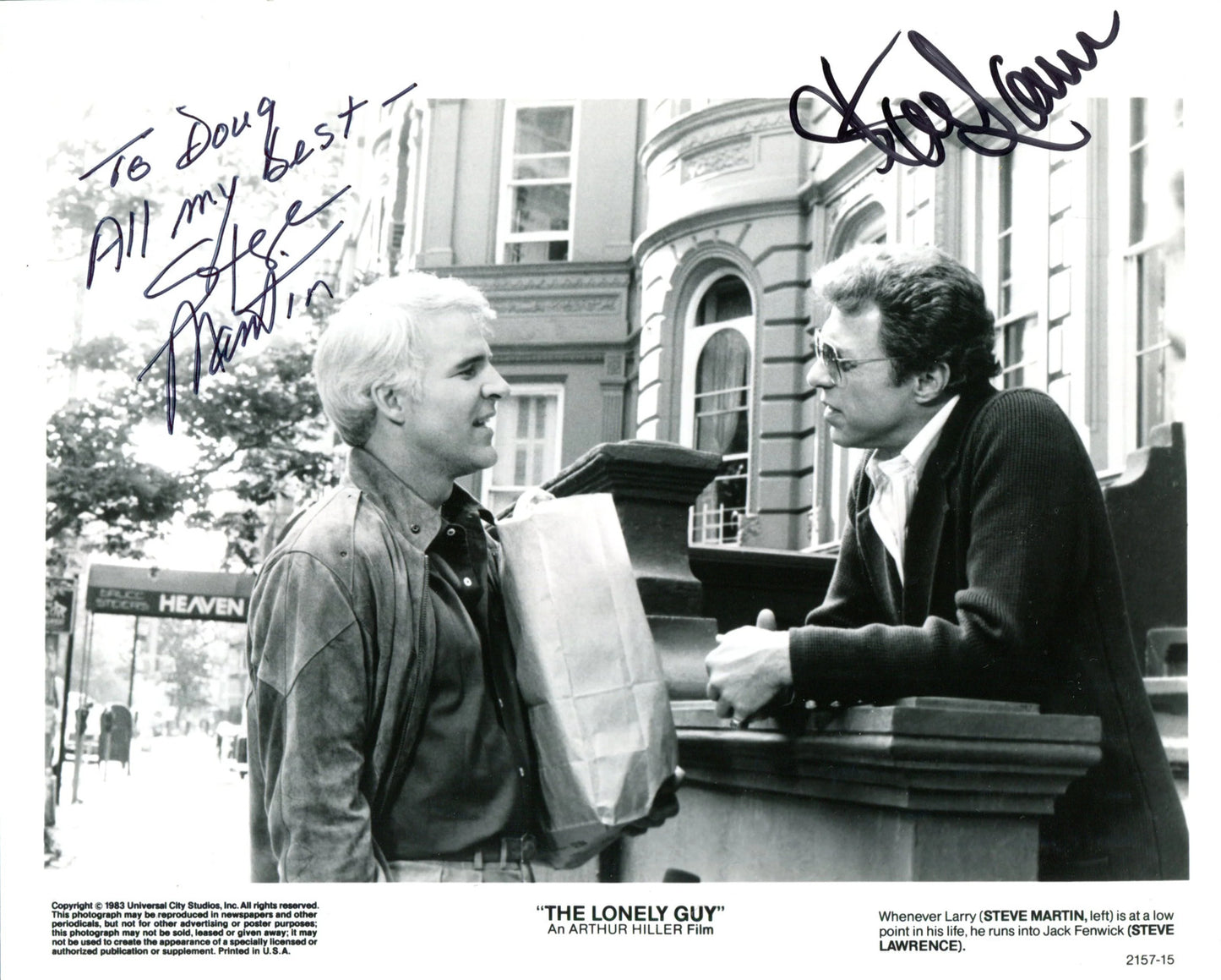 Steve Martin & Steve Lawrence Autographed 8X10 Photo