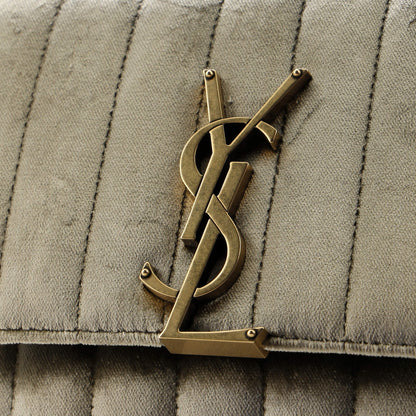 Saint Laurent Vicky Crossbody Bag Vertical Quilted Velvet Small
