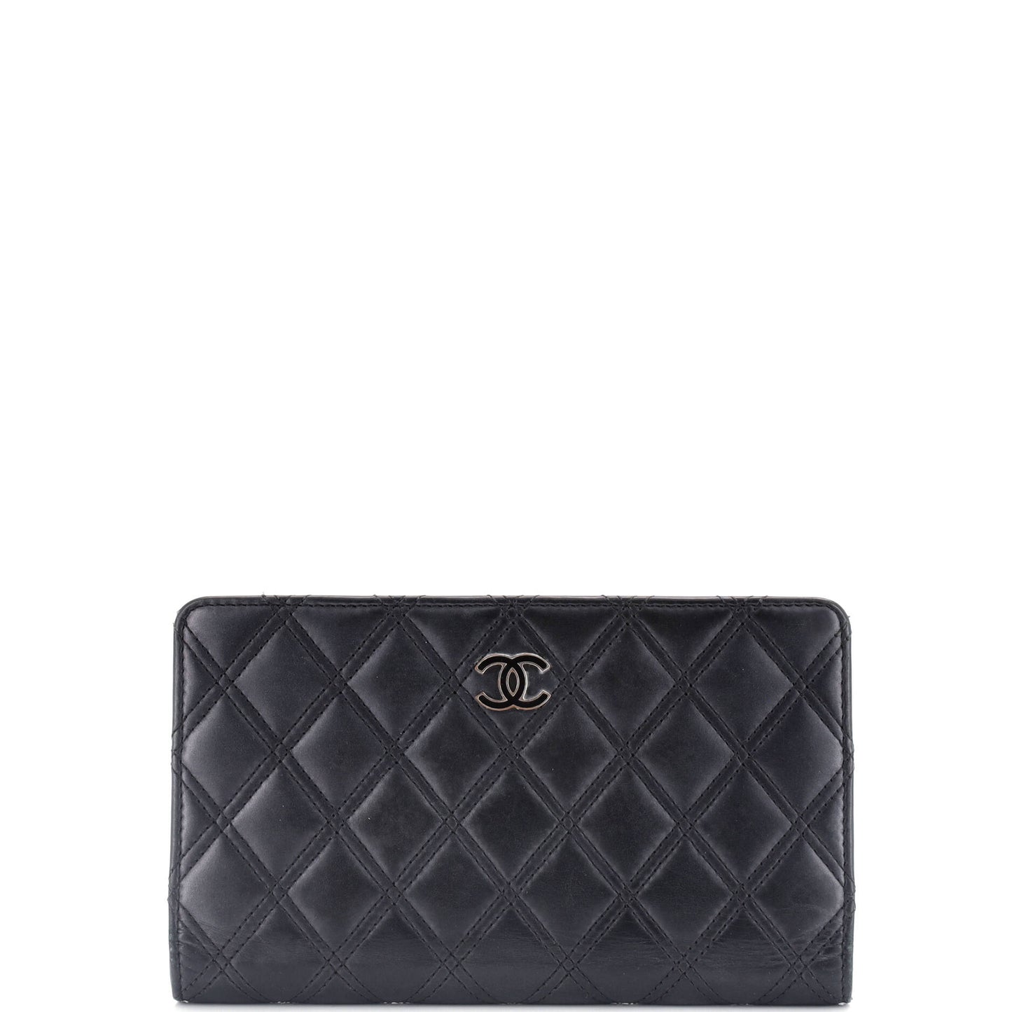 Chanel Double Stitch L-Yen Wallet Quilted Lambskin