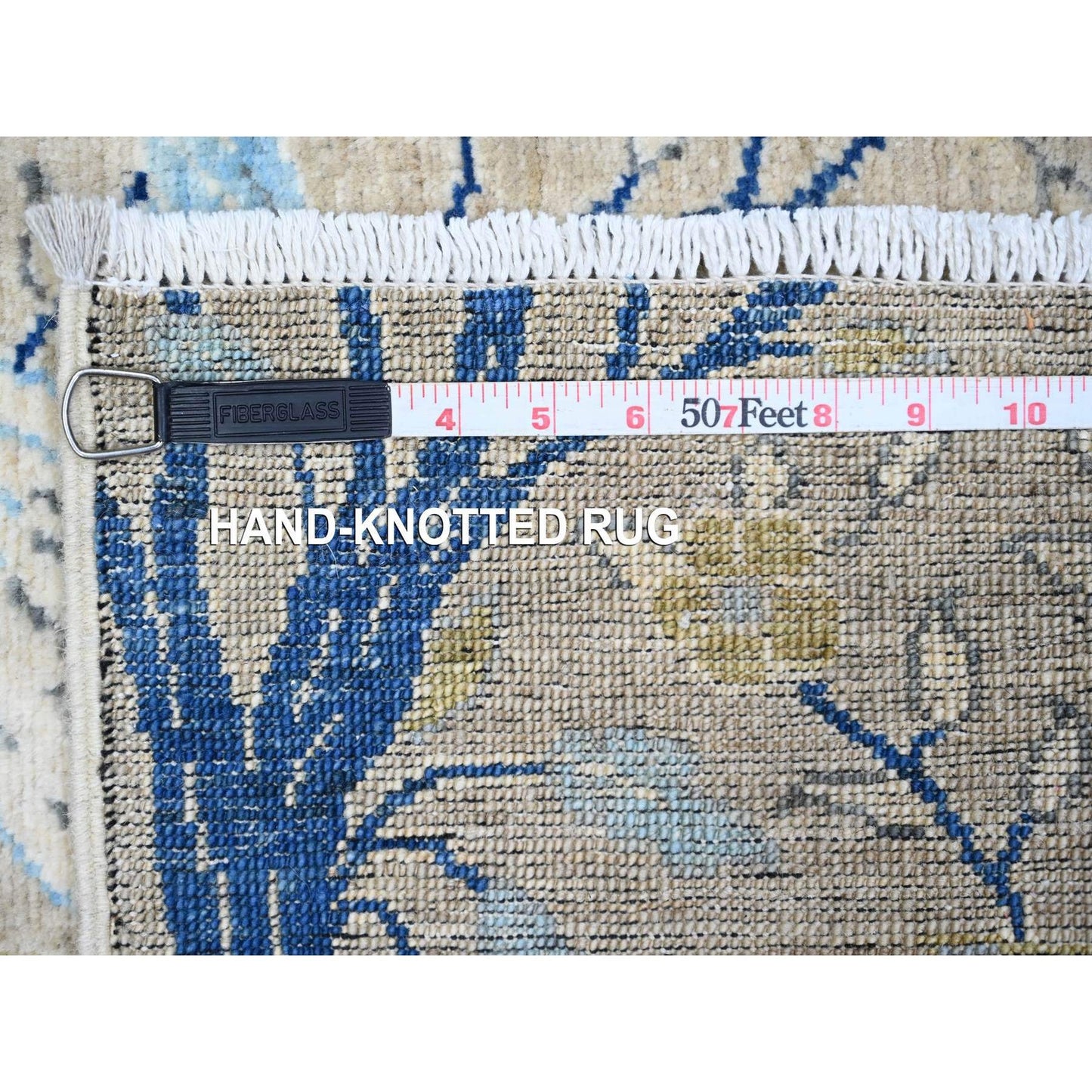 6'X8'5" Grandma Gray Afghan Peshawar Hand Knotted 100% Wool Oriental Rug