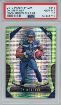 Dk Metcalf 2019 Panini Prizm Neon Green Pulsar Rookie Card #343 (Psa)
