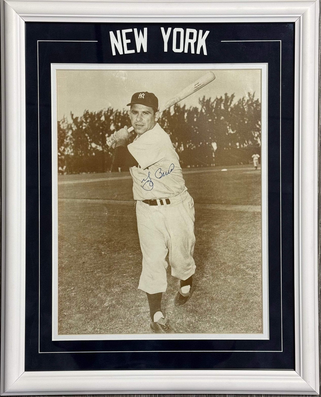 Yogi Berra Autographed 11X14 Framed Baseball Photo (Jsa)