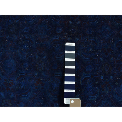 5'1"X10' Blue Hand Knotted Wool Zoroastrian Musel Wide Runner Rug