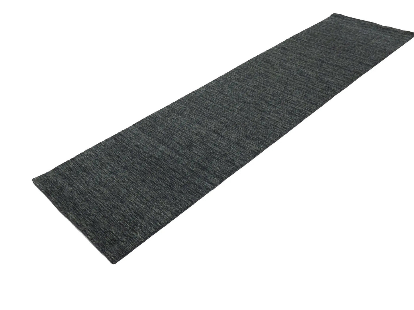 Charcoal Solid Hand-Loomed 3X10 Gabbeh Wool Rug Oriental Home Decor Carpet