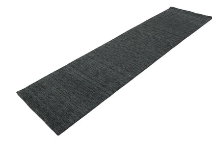 Charcoal Solid Hand-Loomed 3X10 Gabbeh Wool Rug Oriental Home Decor Carpet