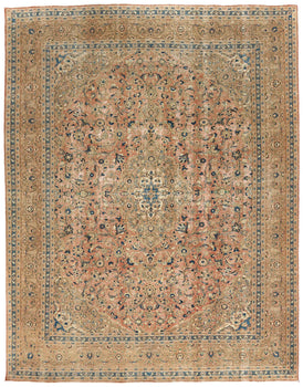 Antique Distressed Oriental Rug Floral Vintage