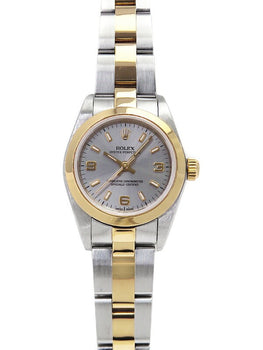 Rolex Oyster Perpetual 76183 Gray Case Size 24Mm Ladies Used Watch #71021