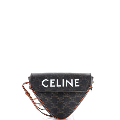 Celine Triangle Crossbody Bag Triomphe Coated Canvas Mini