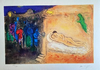 Marc-Chagall Lithograph Hand-Made Coa Hand-Signed Op