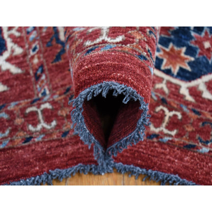 9'10"X14' Red Afghan Ersari Tekke Bokhara Pure Wool Hand Knotted Rug