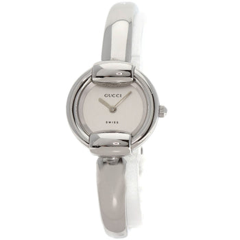Gucci Round Face Bangle Watches 1400L Stainless Steel/Stainless Steel Ladies