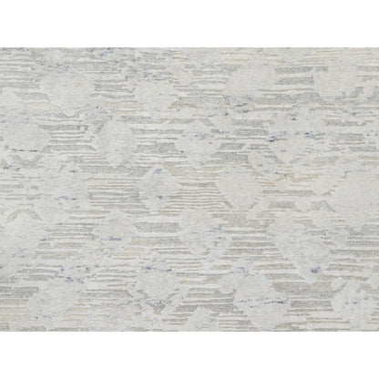 10'X10' Gray Modern Design Undyed Natural Wool Hand Knotted Square Rug