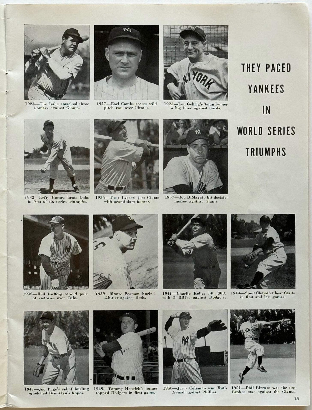 1952 Vintage World Series Program Ny Yankees Vs Brooklyn Dodgers