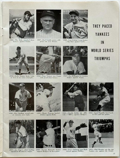 1952 Vintage World Series Program Ny Yankees Vs Brooklyn Dodgers