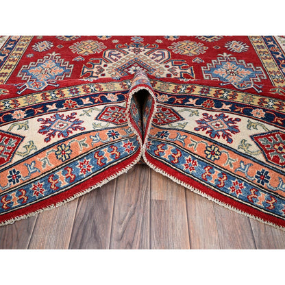 6'1X9'1" Red Hand Knotted All Wool Kazak Tribal Design Oriental Rug