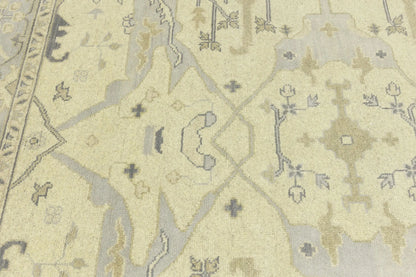 Large Handmade Oushak Oriental Rug Floral Design