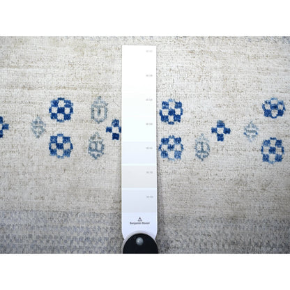 Rug 6'x8'8" Gray Kashkuli Gabbeh Pure Wool Hand Knotted Oriental